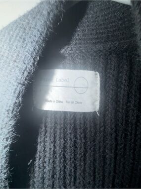 Paper Label Black Ribbed Knit Cardigan
